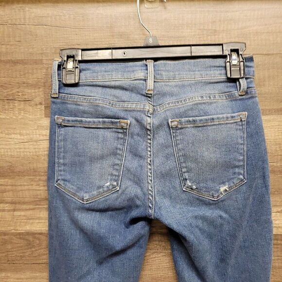 Frame‎ Denim Le Skinny de Jeanne Jeans Distressed Blue Light Wash Womens 25 - Picture 10 of 14